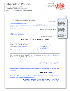 Certificate Identifying Exhibit