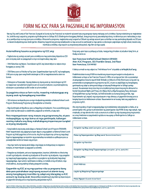 San Francisco K2C College Savings Program Consent Form