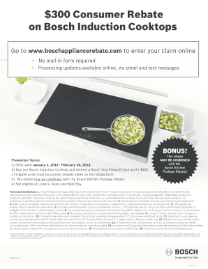 Bosch Induction Cooktop Rebate Form
