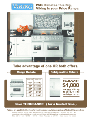 Viking Appliance Rebate Claim Form