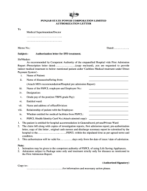 Authorization letter format - PUNJAB STATE POWER CORPORATION LIMITED AUTHORIZATION LETTER