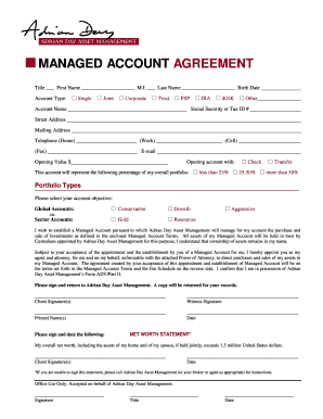 Managed Account Agreement