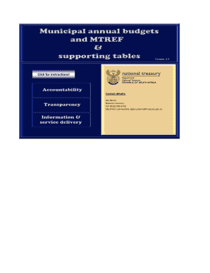 South Africa Municipal Budget Form