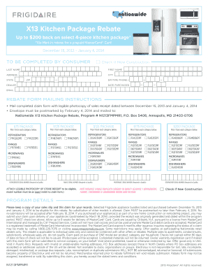 Frigidaire Kitchen Package Rebate Form