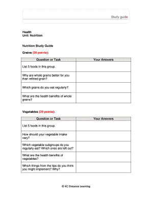 Nutrition Study Guide