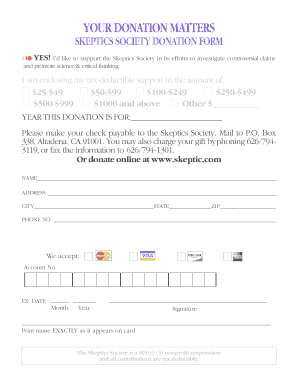 Skeptics Society Donation Form