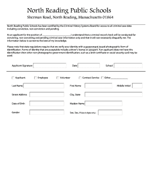 Criminal Record Check Consent Form
