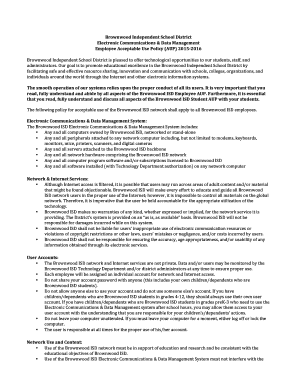 Brownwood ISD Employee Acceptable Use Policy