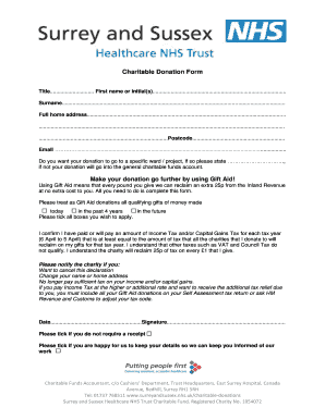 UK Gift Aid Declaration Form