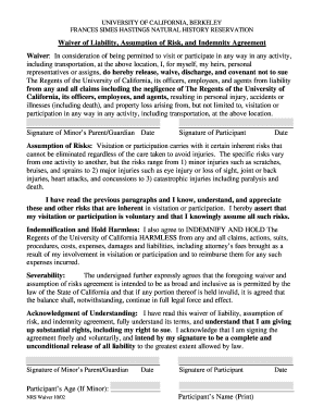 UC Berkeley Natural History Reservation Waiver