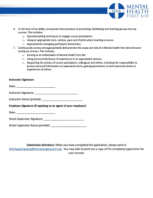 Mental Health First Aid Instructor Commitment Form