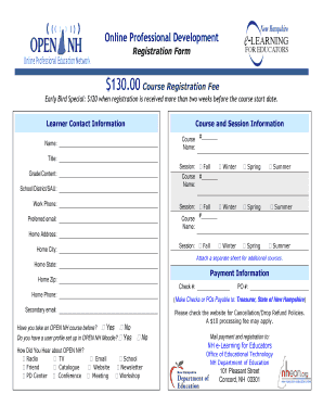 Online Professional Development Registration Form