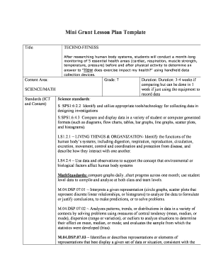 Army training plan template - Mini Grant Lesson Plan Template - NHEON