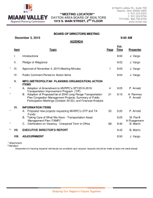 December 2019 printable calendar - Public Comment Period on Action Items - mvrpc