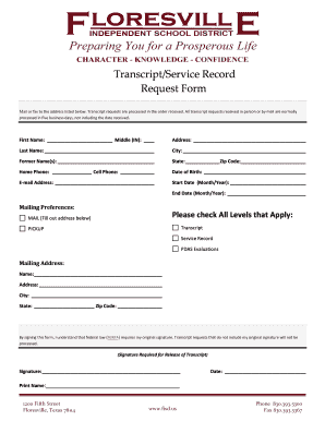 Transcript/Service Record Request Form