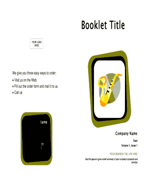 Business Booklet Order Form