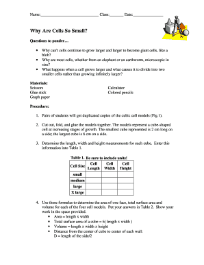 Cell Size and Surface Area Experiment