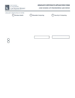Graduate Certificate Application Form