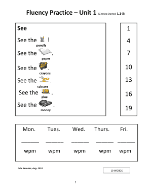 Fluency Practice Worksheets