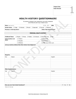 Health History Questionnaire