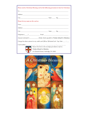 Christmas Blessing Card Order Form