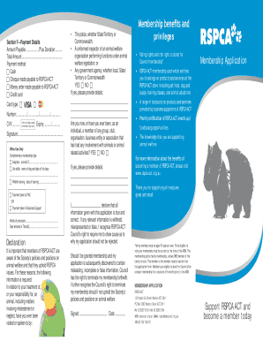 RSPCA ACT Membership Application