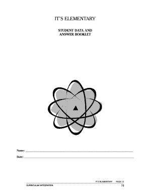 Elementary Student Data and Answer Booklet