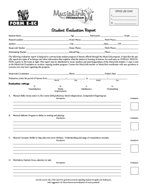 Student Evaluation Report