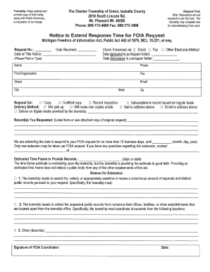 Michigan FOIA Request Extension Notice