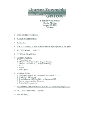 Functional resume sample pdf - January 13 2016 Regular Meeting BOARD OF TRUSTEES 1 CALL