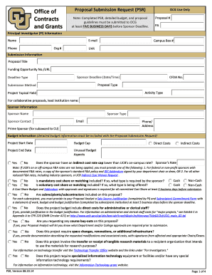University of Colorado Proposal Submission Request