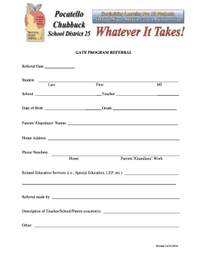 Gifted Student Referral Form