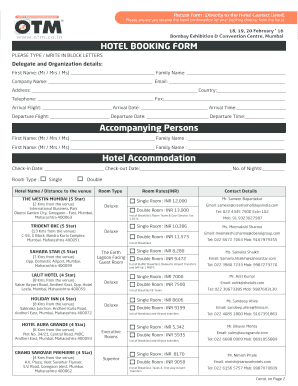 Hotel Booking Form