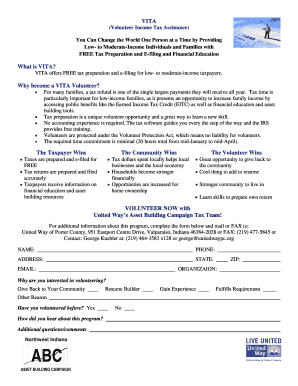 VITA Volunteer Application Form