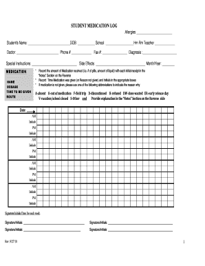 Student Medication Log