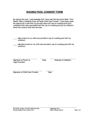 Wading Pool Consent Form