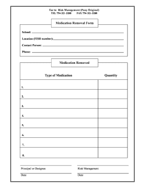Medication Removal Form