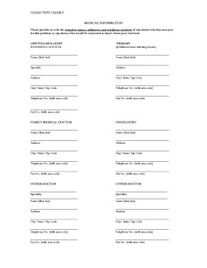 Medical Doctor Information Form