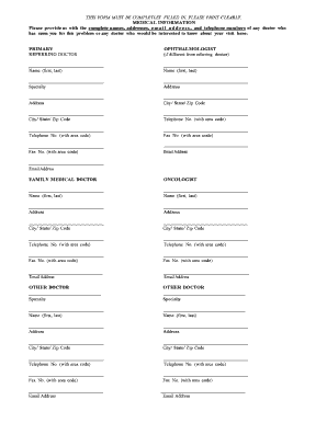 Medical Information Form