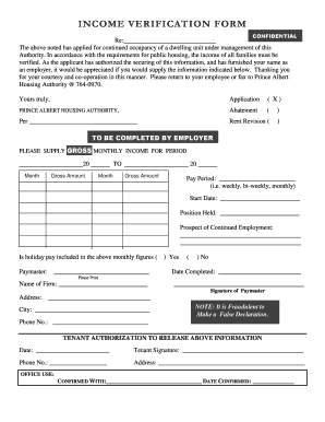 Income Verification Form