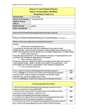 Equality and Human Rights Impact Assessment Template