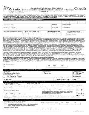 Canada-Ontario Integrated Student Loans Continuation Form