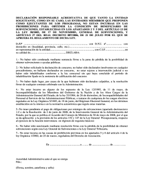 Declaración Responsable Acreditativa