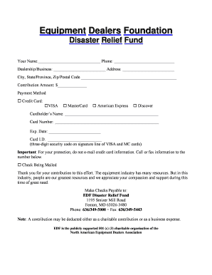 Equipment Dealers Foundation Disaster Relief Fund Donation Form