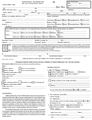 Emergency Information Form
