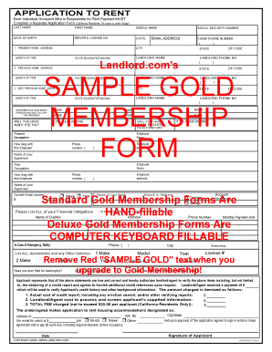 California Rental Application Form