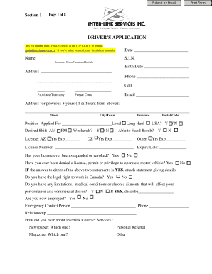 Driver Application Form