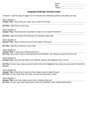 Geography Challenge The Rise of Islam