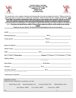 Vascular Surgery Referral Form