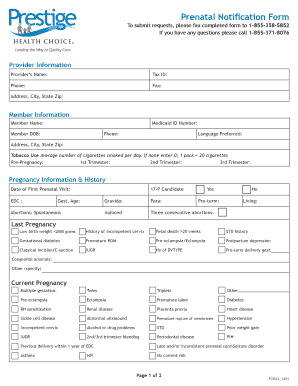 Prenatal Notification Form